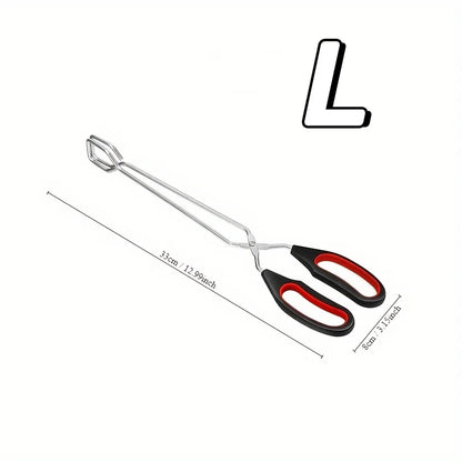 3sizes Barbecue Scissor Tong Non-Slip Grilled Food Bread Tong Metal BBQ Baking Clip with Long Handle Kitchen Cooking Accessories