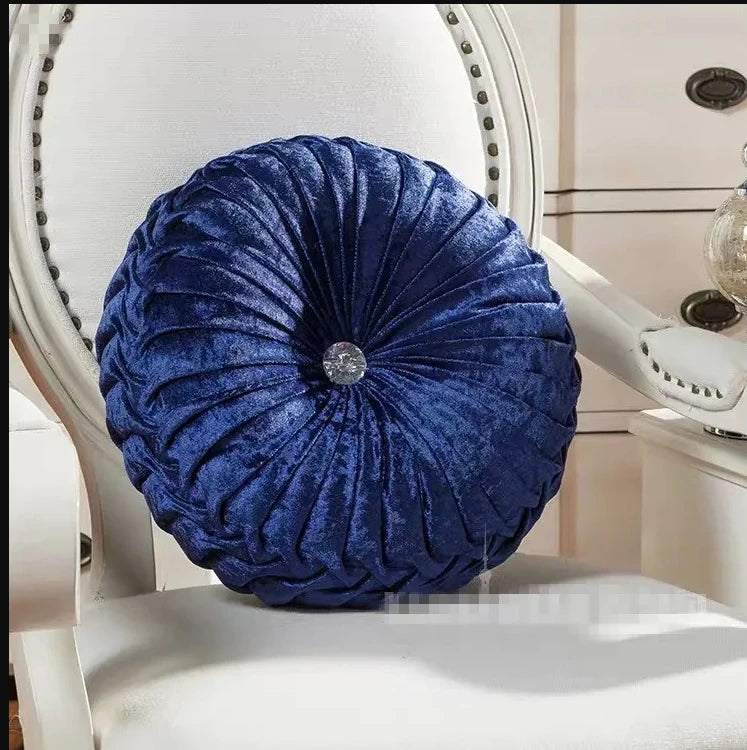 35/40cm Round Pumpkin Pleated Seat Cushion Pillow Pouf Soft Velvet Comfortable Pouf Throw Floor Sofa Home Decor Cojines Coussin