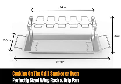 BBQ Stainless Steel Barbecue Chicken Wing and Leg Rack Beef Chicken Wing Leg Grill Barbecue Cooking Drumstick Oven Roaster Stand