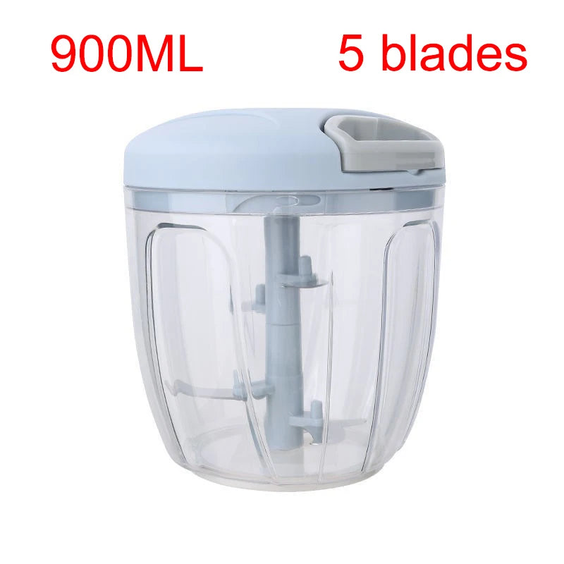 500/900ML Manual Meat Mincer Garlic Chopper Rotate Garlic Press Crusher Vegetable Onion Cutter Kitchen Cooking Accessories