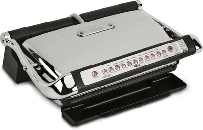 AutoSense Stainless Steel Indoor Grill, Panini Press XL Automatic Cooking 1800 Watts Smokeless, Removable Plates,Dishwasher Safe