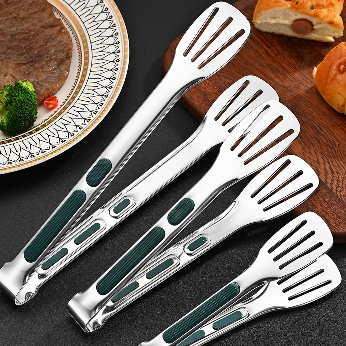 Barbecue Clip Stainless Steel Food Tongs Meat Salad Steak Chicken Noodle Food Serving Clip BBQ Cooking Tongs Kitchen Utensils