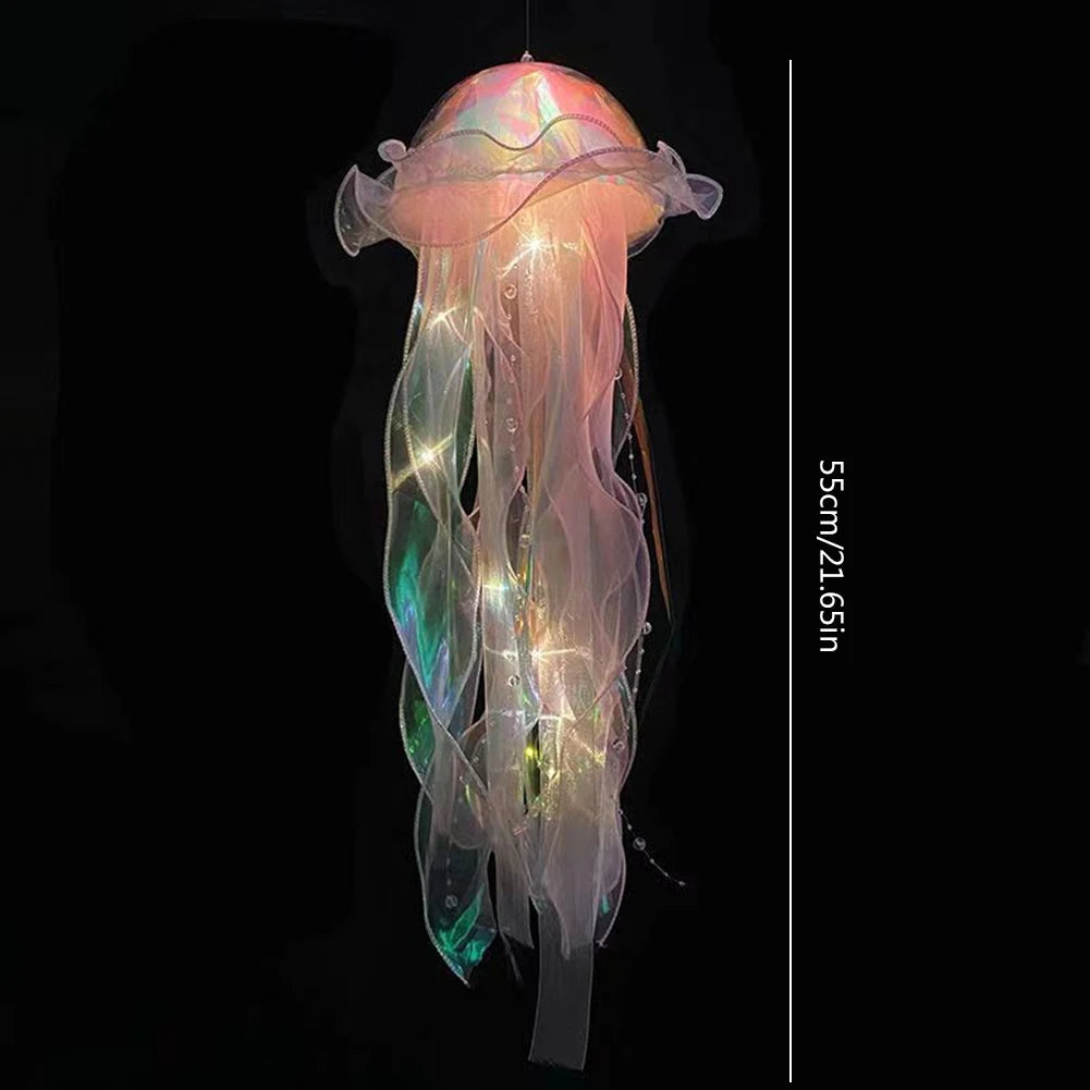 Jellyfish Lamp Portable Flower Lamp Jellyfish Wind Chimes Bedroom Night Light Hanging Lantern Home Decoration Girl Birthday Gift