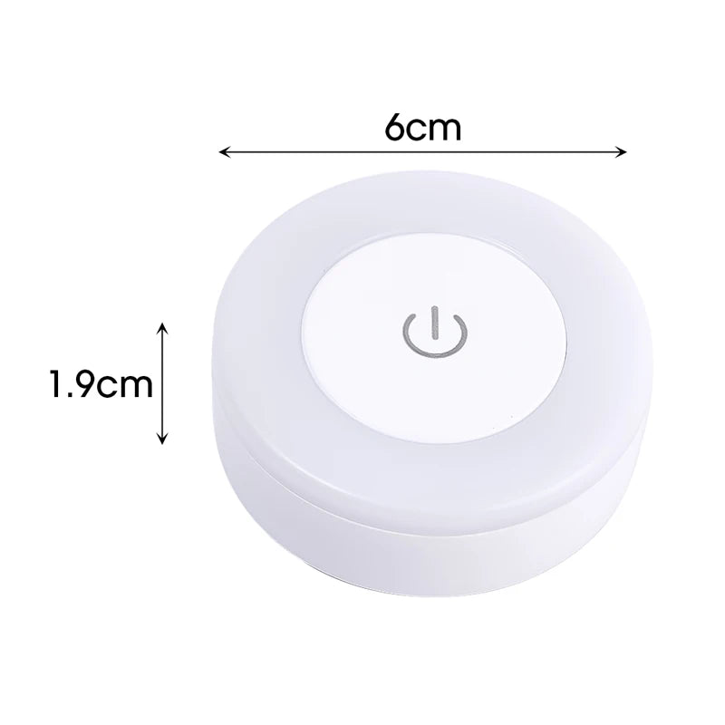 Mini LED Touch Sensor Night Lights USB Rechargeable Kitchen Bedroom Magnetic Base Wall Light Round Portable Dimming Night Lamp