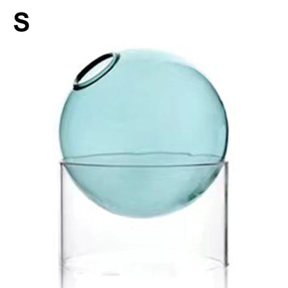 Mini Round Flower Vase Hydroponic Container Micro Landscape Glass Ecological Bottle Borosilicate Glass Bottle With Home Decorate