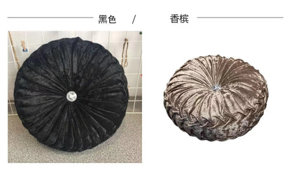 35/40cm Round Pumpkin Pleated Seat Cushion Pillow Pouf Soft Velvet Comfortable Pouf Throw Floor Sofa Home Decor Cojines Coussin