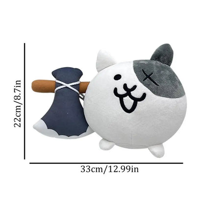 33cm The Battle Cats Plush Toy Cute Soft Stuffed Cartoon Cat Dolls Toys  Soft Cute Animal Accompany Plushie Kids Birthday Gifts