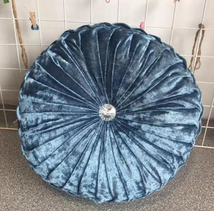 35/40cm Round Pumpkin Pleated Seat Cushion Pillow Pouf Soft Velvet Comfortable Pouf Throw Floor Sofa Home Decor Cojines Coussin