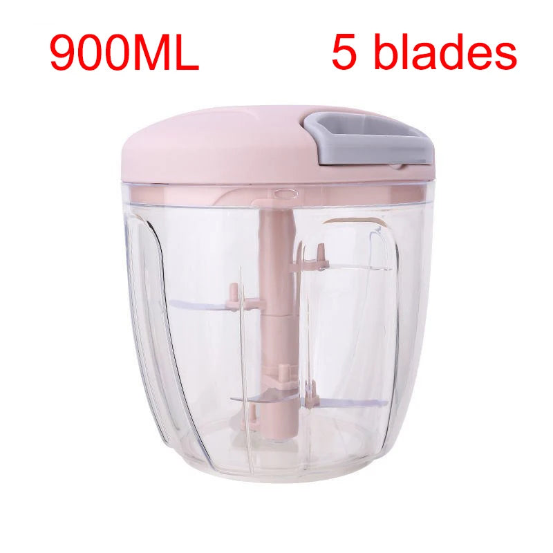 500/900ML Manual Meat Mincer Garlic Chopper Rotate Garlic Press Crusher Vegetable Onion Cutter Kitchen Cooking Accessories