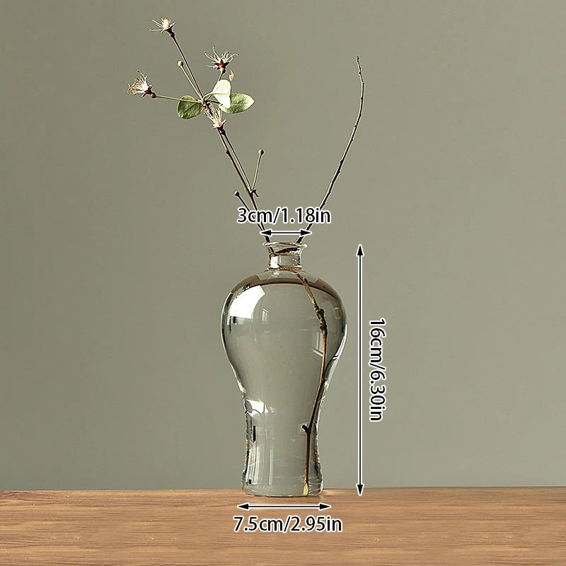 Transparent Glass Vases for Plant Bottle Japanese Zen Flower Vase Simple Hydroponic Living Room Table Decorative Flower Pot