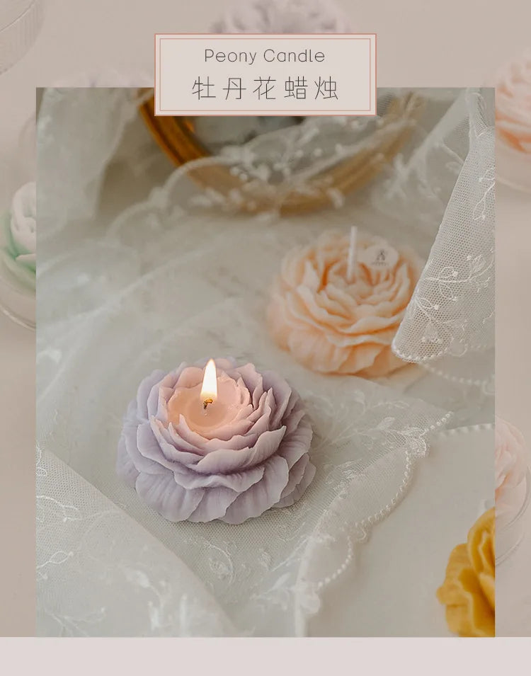 Candle Peony flower modeling gift decoration Mother's Day birthday flower scented candle