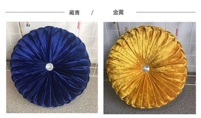 35/40cm Round Pumpkin Pleated Seat Cushion Pillow Pouf Soft Velvet Comfortable Pouf Throw Floor Sofa Home Decor Cojines Coussin