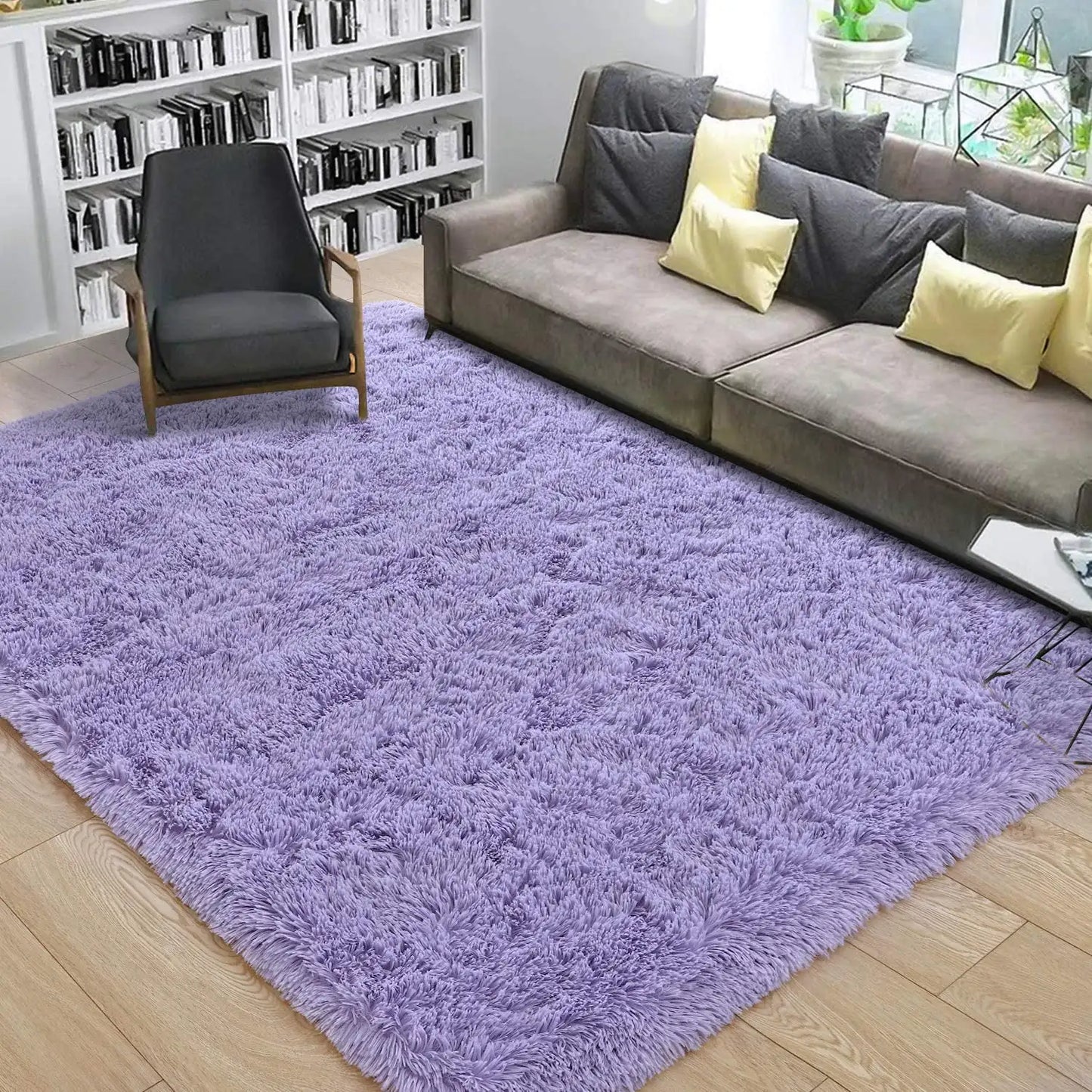 Fluffy Rug Indoor Plush Soft Carpet for Living Room Anti-Skid Durable Area Rug for Girls Bedroom Kids Room Carpets