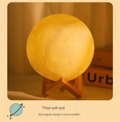 Hot Selling Moon Light Romantic Atmosphere Room Decoration Warm Soft Light Accompany Night Lamp Birthday Gift Button Cell