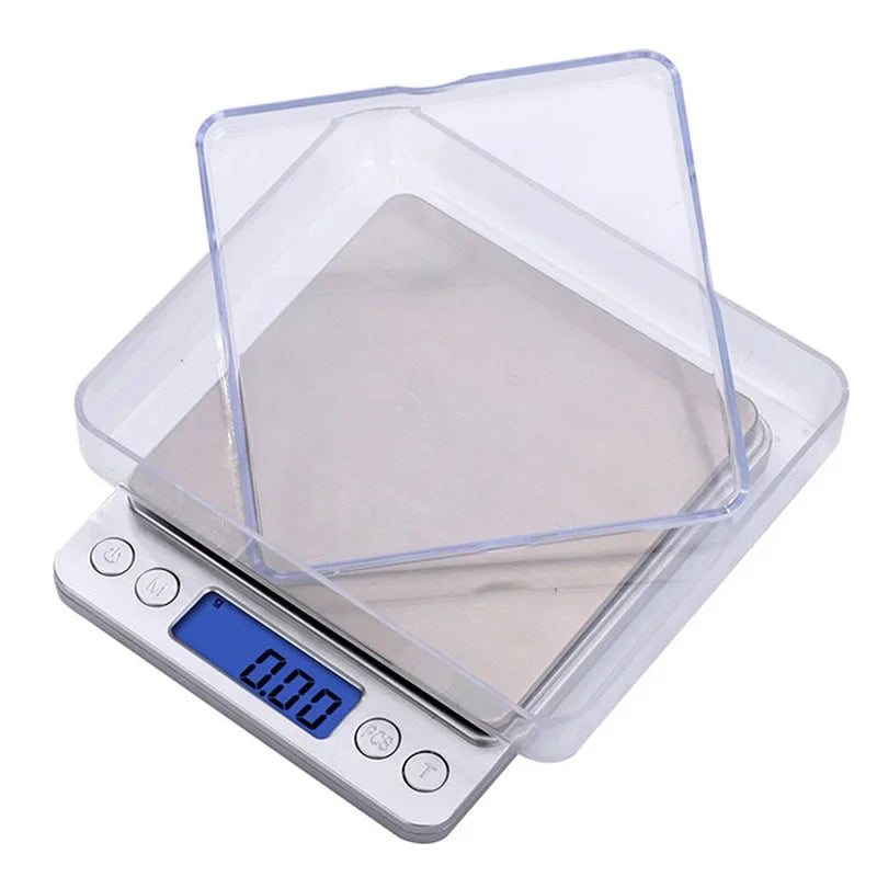 Digital Kitchen Scale Mini Pocket Stainless Steel Precision Jewelry Electronic Balance Weight Gold Gram 0.1/3000g Weigh Scales